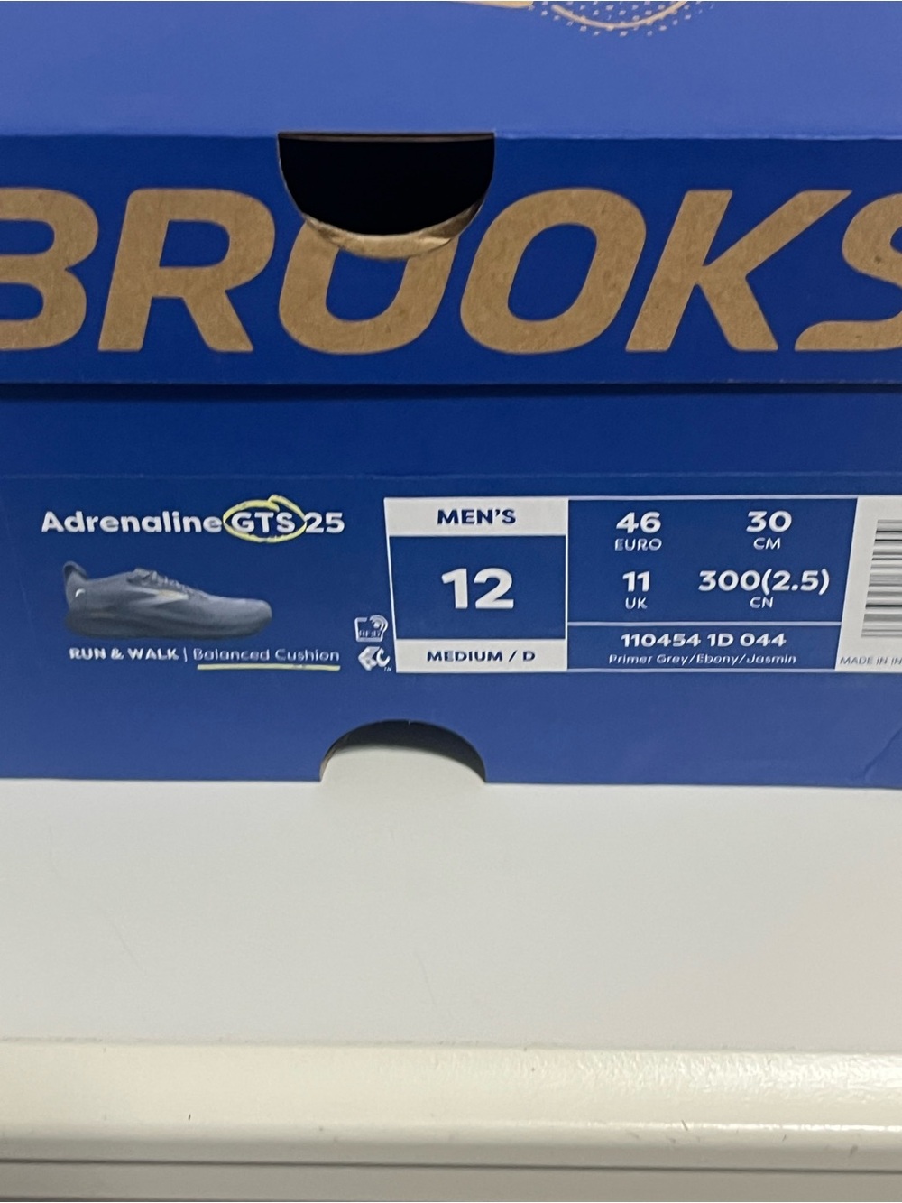 Brooks Men’s Gray & Yellow Adrenaline GTS Running Shoes - Picture 3 of 8